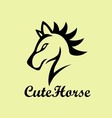 cute horse logo vector image vector image