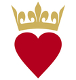heart with crown vector image