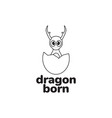 little dragon egg born logo design graphic symbol vector image