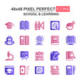school and learning glyph icons vector image