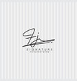 simple signature logo for alphabet fj vector image vector image