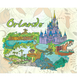 orlando doodles with floral vector image