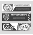 protect nature banners with lion vector image vector image