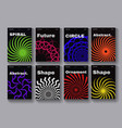 set of minimalist posters with abstract circle vector image