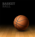 basketball on a hardwood court floor vector image