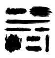brush strokes set black hand paint streaks vector image