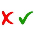 cross mark and check mark vector image vector image