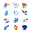 law and justice - modern isometric icons set vector image