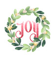 christmas wreath joy vector image