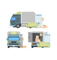 move container inside truck package loading vector image