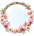 watercolor natural spring wreath vector image vector image
