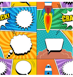 Comic elements colorful seamless pattern Vector Image
