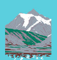 mount shuksan a glaciated massif in cascade range vector image vector image