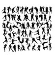 break dancer silhouettes vector image vector image