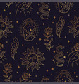 magic boho symbols seamless pattern golden vector image