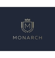 premium monogram letter m initials ornate vector image