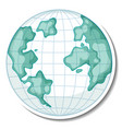 earth globe cartoon sticker on white background vector image vector image