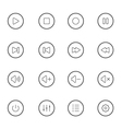 media player icons vector image