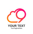 creative abstract number nine cloud logo design vector image vector image