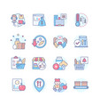 food industry and crisis - line design style icons vector image