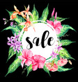 vintage floral tropical sale card vector image vector image
