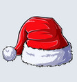 christmas santa claus hat on white background vector image vector image