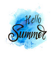 inscription hello summer on a blue background vector image vector image