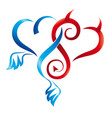 angel and devil hearts tattoo vector image