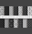 art deco patterns set black white vector image