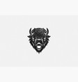 silhouette head wild buffalo or bison vector image