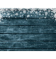 wooden blue christmas background with white vector image
