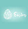 easter egg with blue background happy card vector image vector image