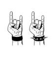 hand with rock and roll sign on white background vector image