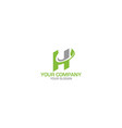 h leaf logo design vector image