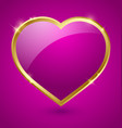 purple and golden heart vector image vector image