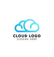 cloud tech logo design in line art style vector image