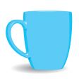 blue mug on white background vector image