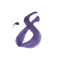 calligraphic watercolor numbers brush lettering vector image