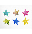 watercolor stars set hand drawn vector image