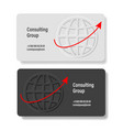 corporate business card template with volume world vector image