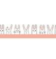 seamless horizontal pattern with bunny faces vector image