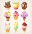 set of colorful tasty isolated ice cream vector image vector image