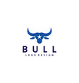 western bull head silhouette with star logo design vector image