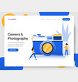 landing page template camera and photography vector image vector image