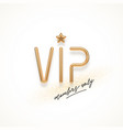 realistic golden metal vip sign vector image