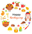 thanksgiving icon arrange as circle shape vector image