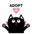 adopt me dont buy pink heart black cat face head vector image