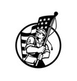 american patriot soldier holding usa star vector image vector image