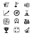 business goal icons set vector image