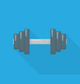 dumbbell in flat with shadow blue background vector image vector image
